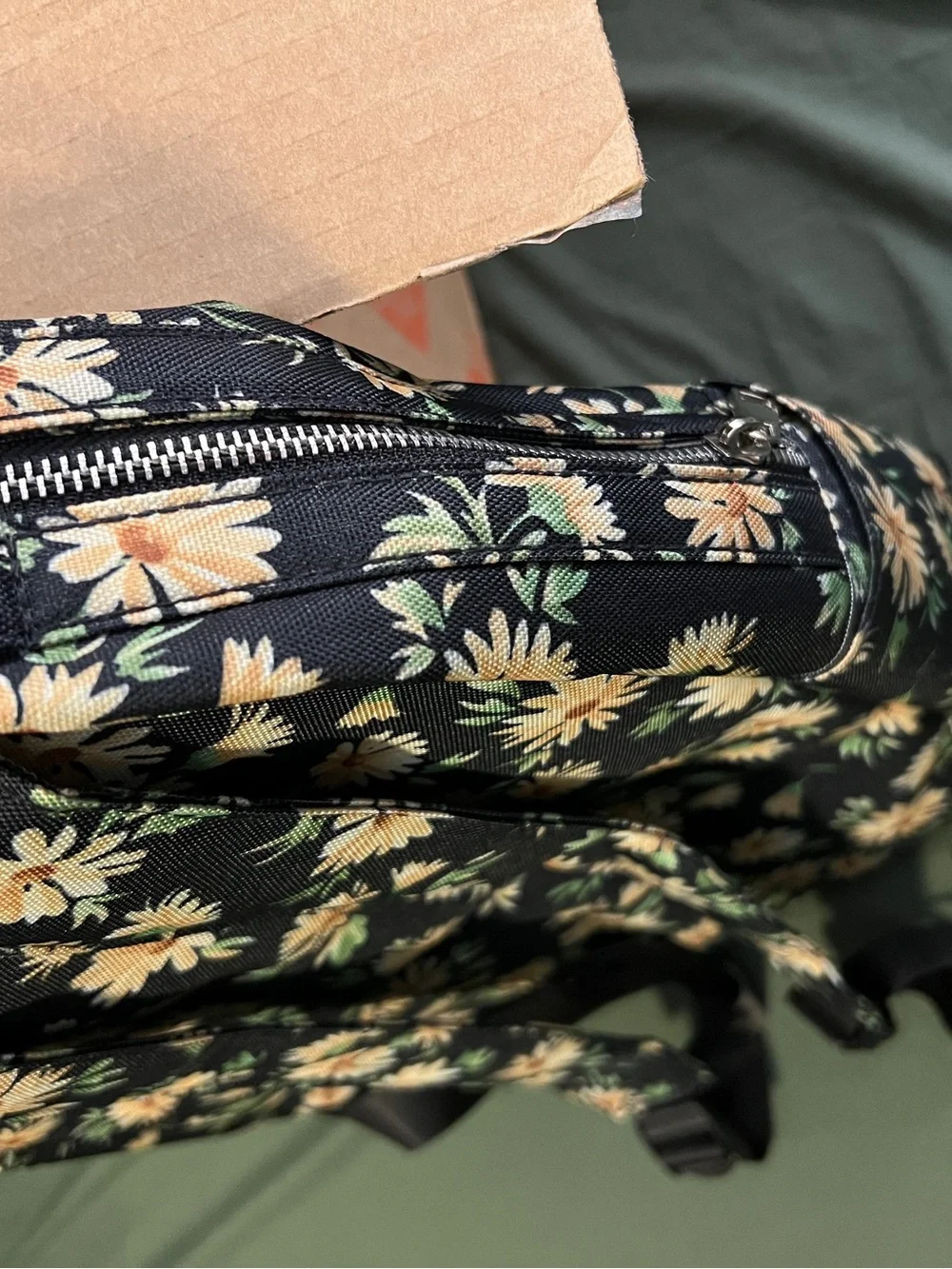 Black Floral lightweight Backpack